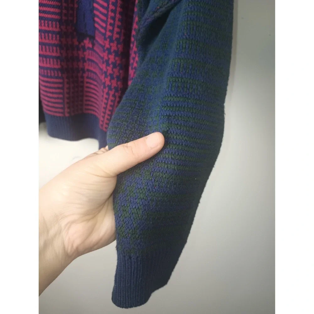 Vantage Custom Classics Vintage Golf Knit Sweater Navy Blue Cotton USA‎ Womens L